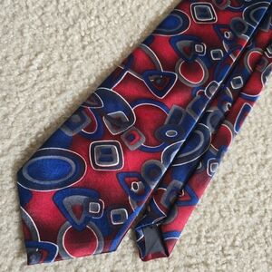 Executive Club by Manhattan Red Blue Geometric Men’s Tie